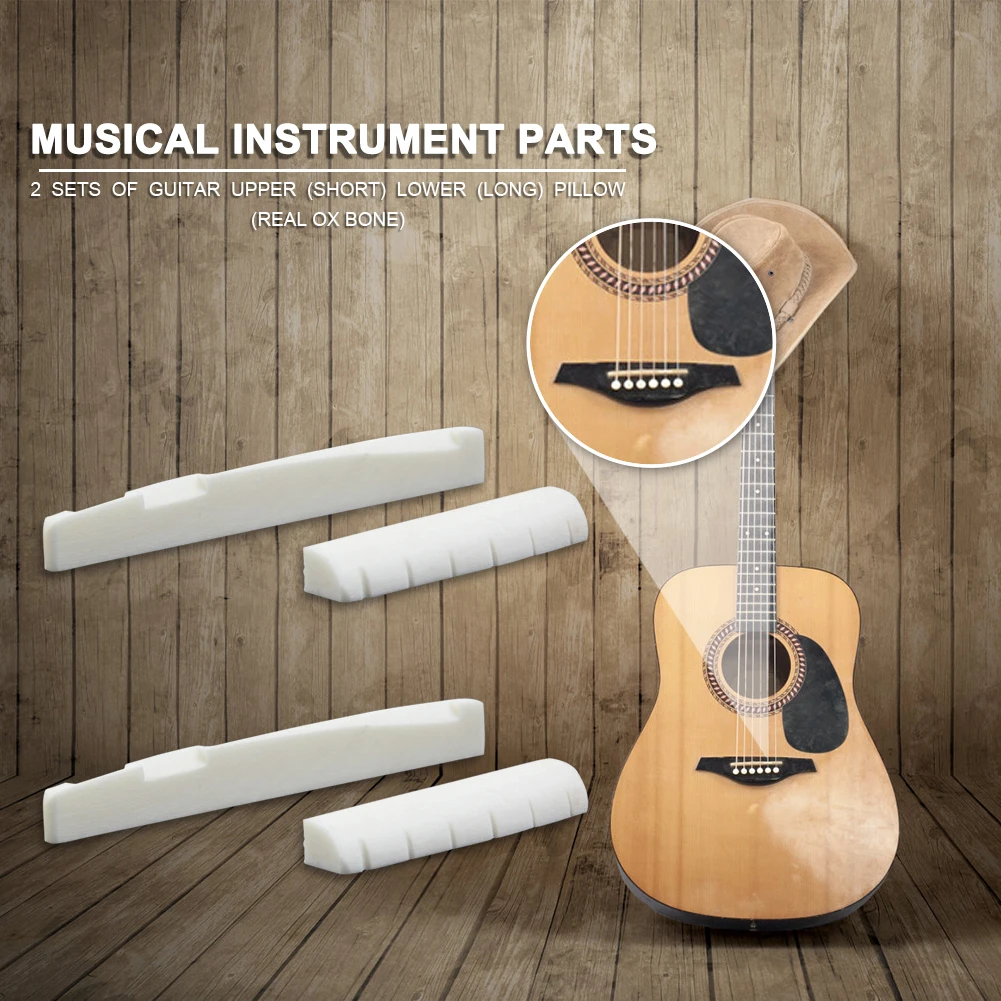 Acoustic Guitar Bone Bridge Saddle Nut 6 String Musical Instruments Accessory Lightweight Portable Music Elements