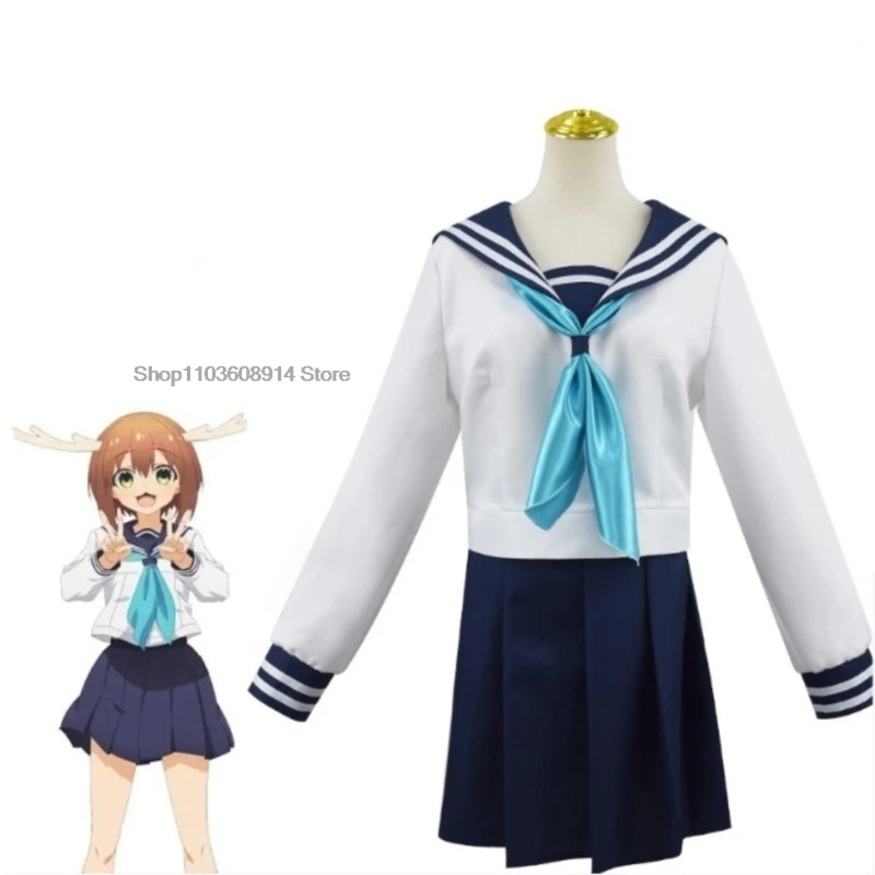 Shikanoko Noko Cosplay Costume Koshi Torako Cosplay Shikanoko Nokonoko Koshitantan Anime School Uniform JK Skirt Rose Net Wig