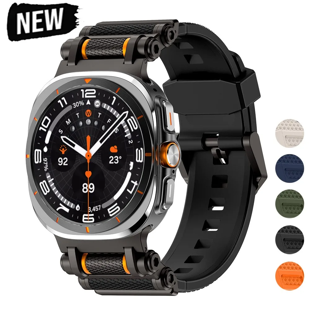 

Rubber Sports Strap for Samsung Galaxy Watch 7 Ultra 47mm Silicone Band Bracelet for Galaxy Watch Ultra 47mm Replace Accessories