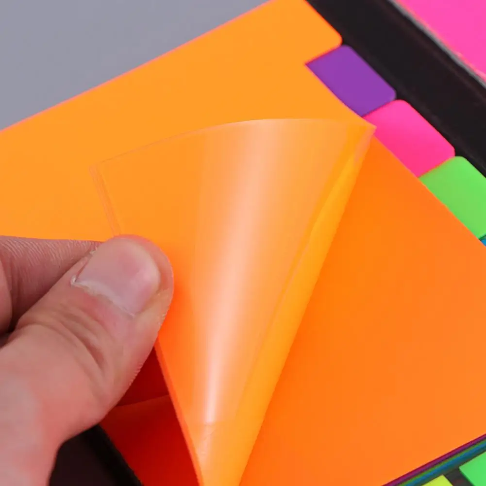 ชุดโน้ตกาวน้ำหนักเบาใช้งานง่ายชุดกระดาษโน้ตหลากสีกันน้ำสำหรับบ้านสำหรับธุรกิจ