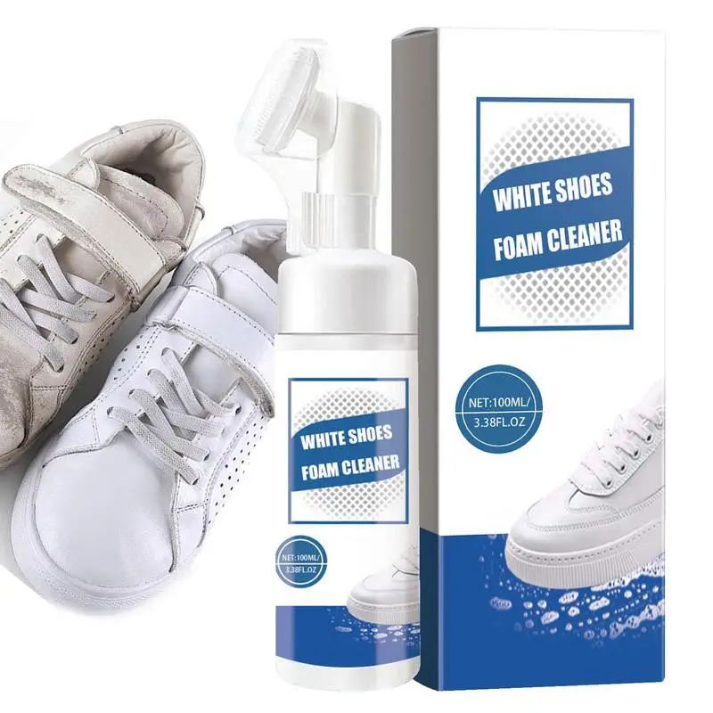 100ml white shoe foam cleaner Sneaker Shoe Cleaning Foam White Shoe Cleaner Multifunctional Foam Cleaner Shoe Whitene With Brush