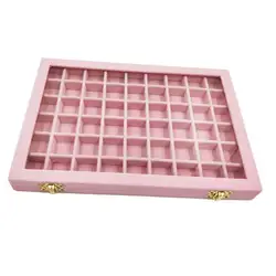 2 Velvet Jewelry Display  Earring Diamond Bead Storage Case Pink