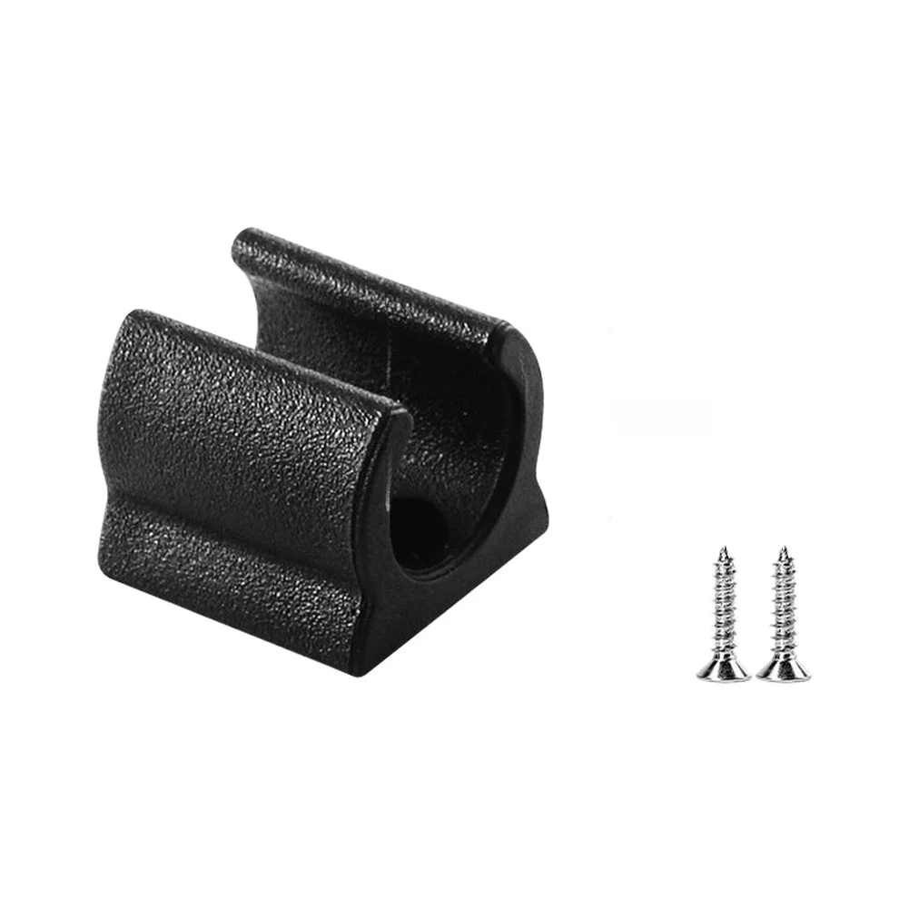 19mm PP Round Pipe Clamp for RV Awning Handle Fixing Compact 27x27x23mm Polypropylene Elastic Clip Dual Screw Mounting