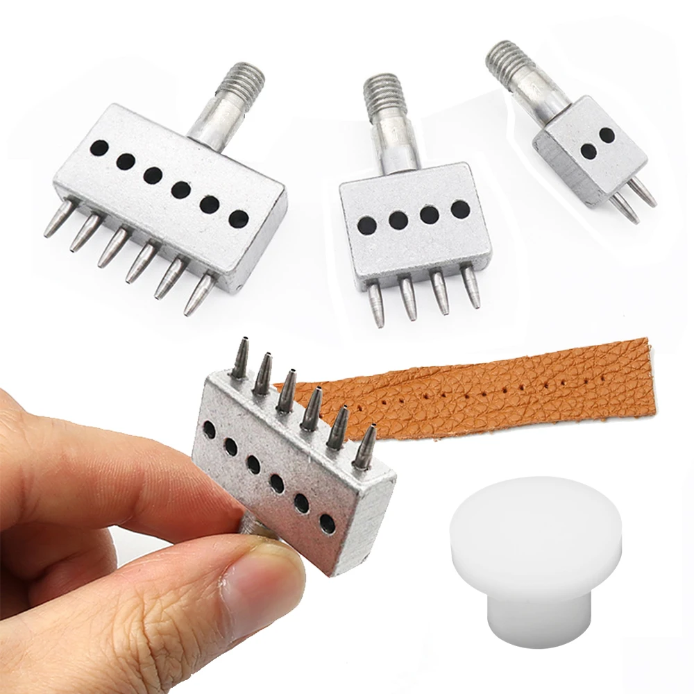 M8 Thread Punch Dies 4/5/6/8mm Spacing Leather Hole Punching for Hand Press Perforated Round Stitching Cut Sewing Accessories