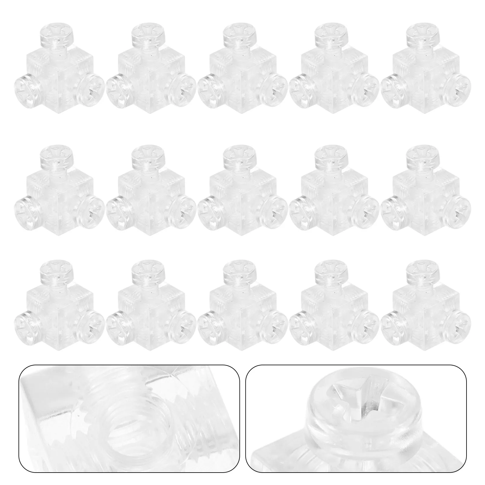 20Sets Transparent Acrylic Corner Brackets Easy Install Removable Shelf Edge Support Braces for Glass Tables Cabinets Shadow