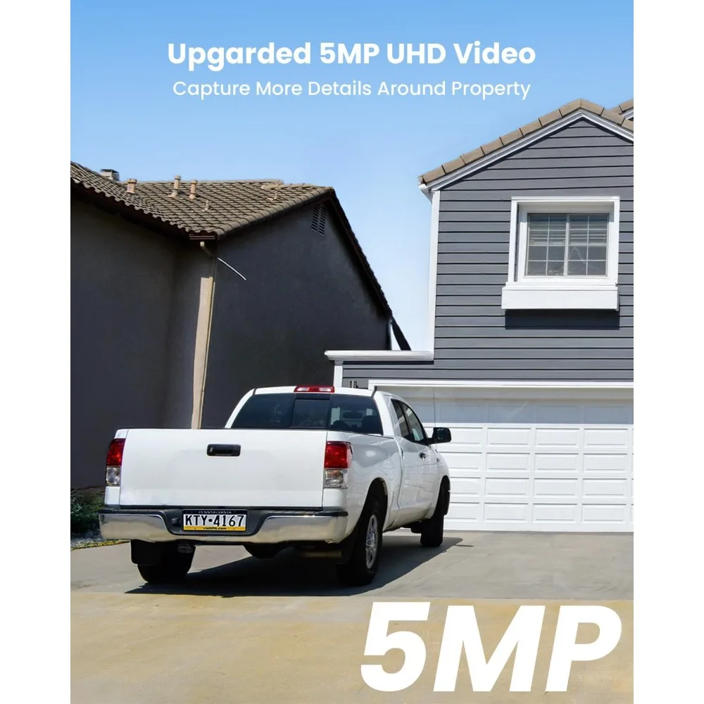 iegeek 投光器カメラ、カメラ付き 5mp 屋外ホームセキュリティライト、スマートモーションセン付き 5g/2.4g wifi 有線投光器カメラ