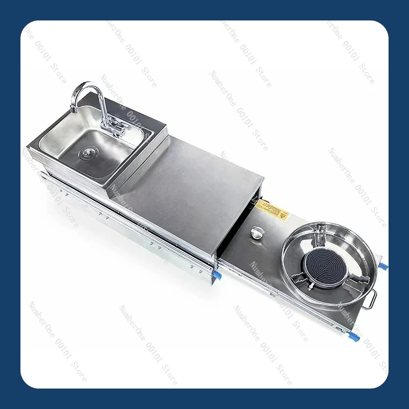 

For RV pull-out sink 304 stainless steel electric pulse ignition gas stove RV external kitchen RV stove
