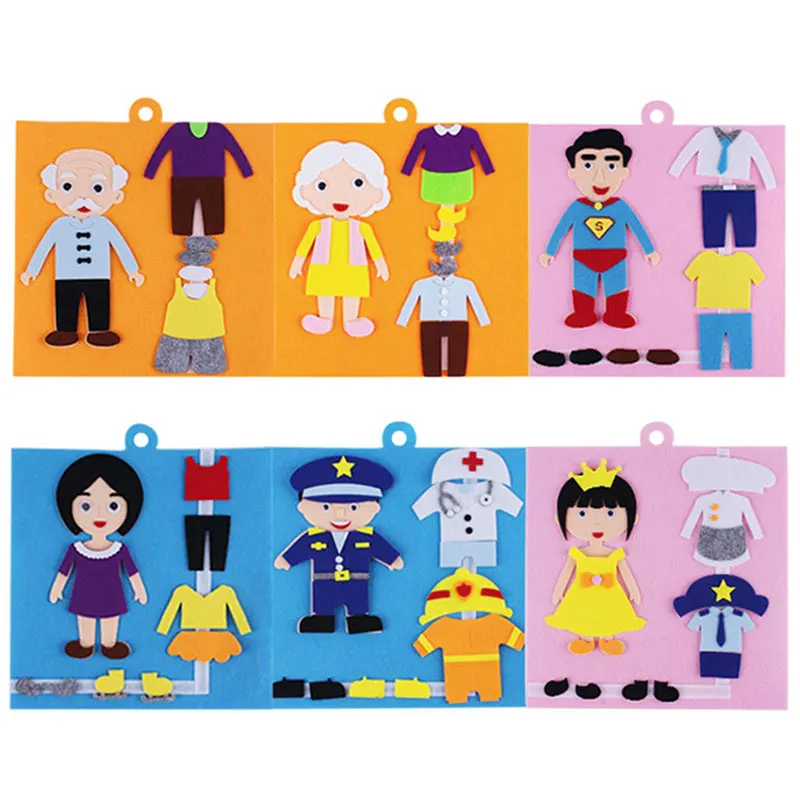 Montessori habiller Parish matériel jouets éducatifs coller changement du visage Expression jouets Parish jeux de développement pour les tout-petits