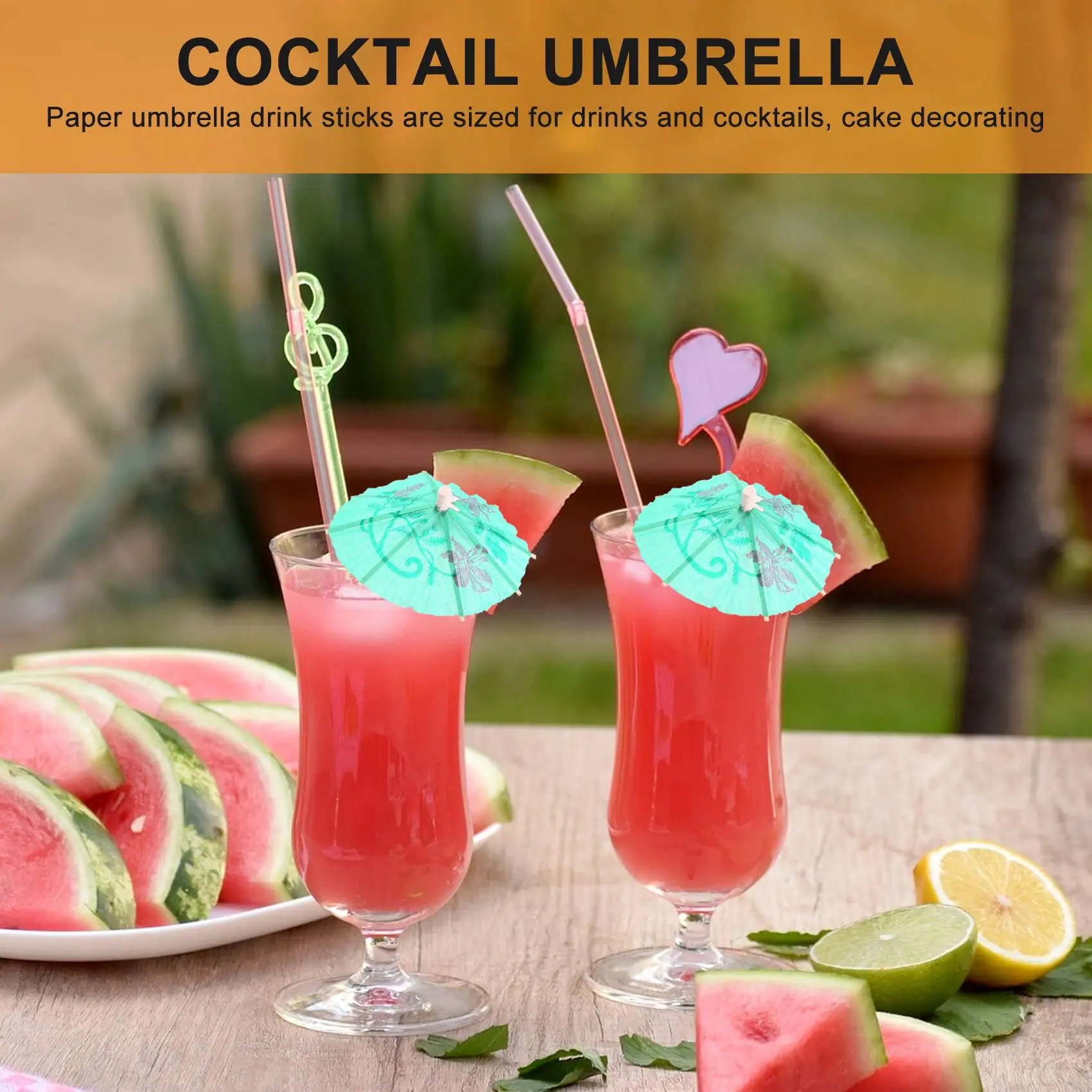 

AA19 100 Mixed Paper Cocktail Umbrellas Parasols For Party Tropical Drinks Accessories