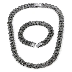 Fashion Cuban Hip Hop Men Necklace Iced Out Paris Chain Rhinestone Paved Miami Link Chain