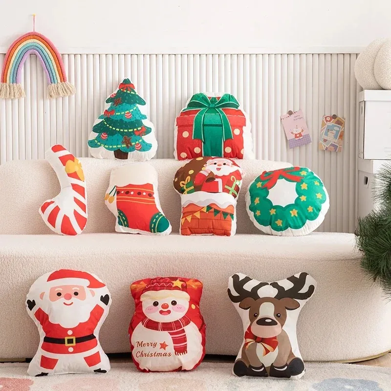 Christmas Pillows Xmas Cushion for Couch Throw Pillow Merry Christmas Tree Stuffed Pillow Decorative Pillow for Winter