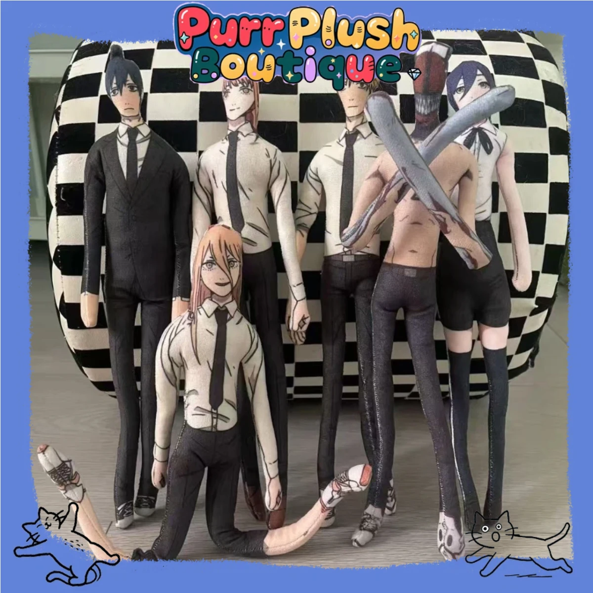 28cm Abstract Twistable Doll Anime Chainsaw Man Denji Makima Hayakawa Aki Power Reze Cosplay Plush Stuffed Dolls Shape Prop