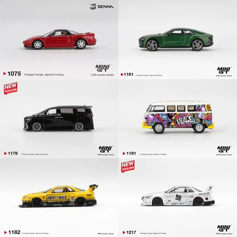 MINI GT 1:64 NS-X Prototype Midship Sports 1989/Batur /Alphard /T1 Microbus/LB-ER34 Alloy Vehicle Collectible Car Model