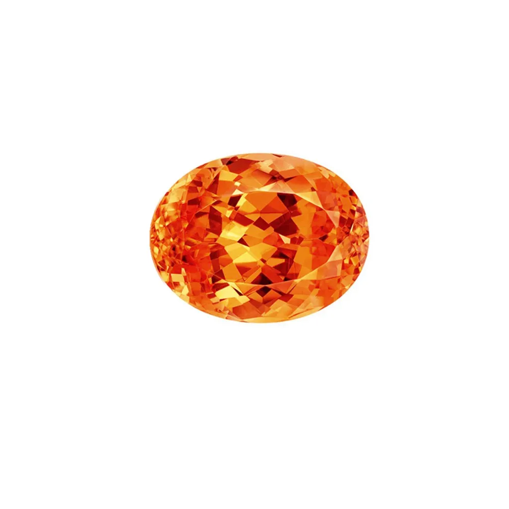High Quality Oval Faceted Orange Sapphire Egg Shape Sapphire Mohs Hardness 9