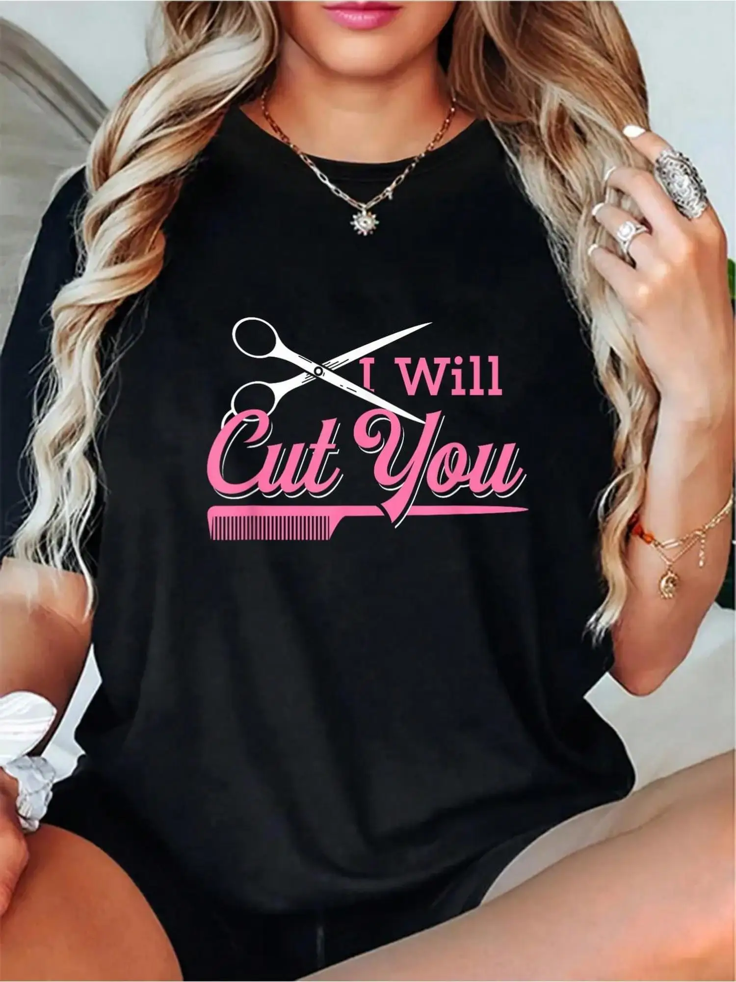 

100% Vintage Hairdresser Hairstylist Gift T-Shirt Shirt Fashion Tshirt Round Neck Short Sleeve