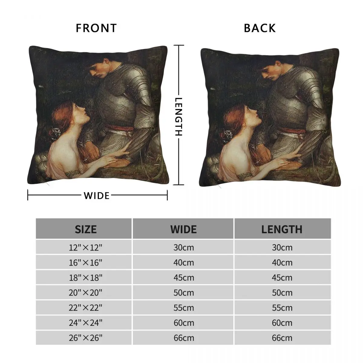 Lamia And The Soldier Arthurian Square Pillowcase Polyester Linen Velvet Printed Zip Decorative Pillow Case Home Cushion Case