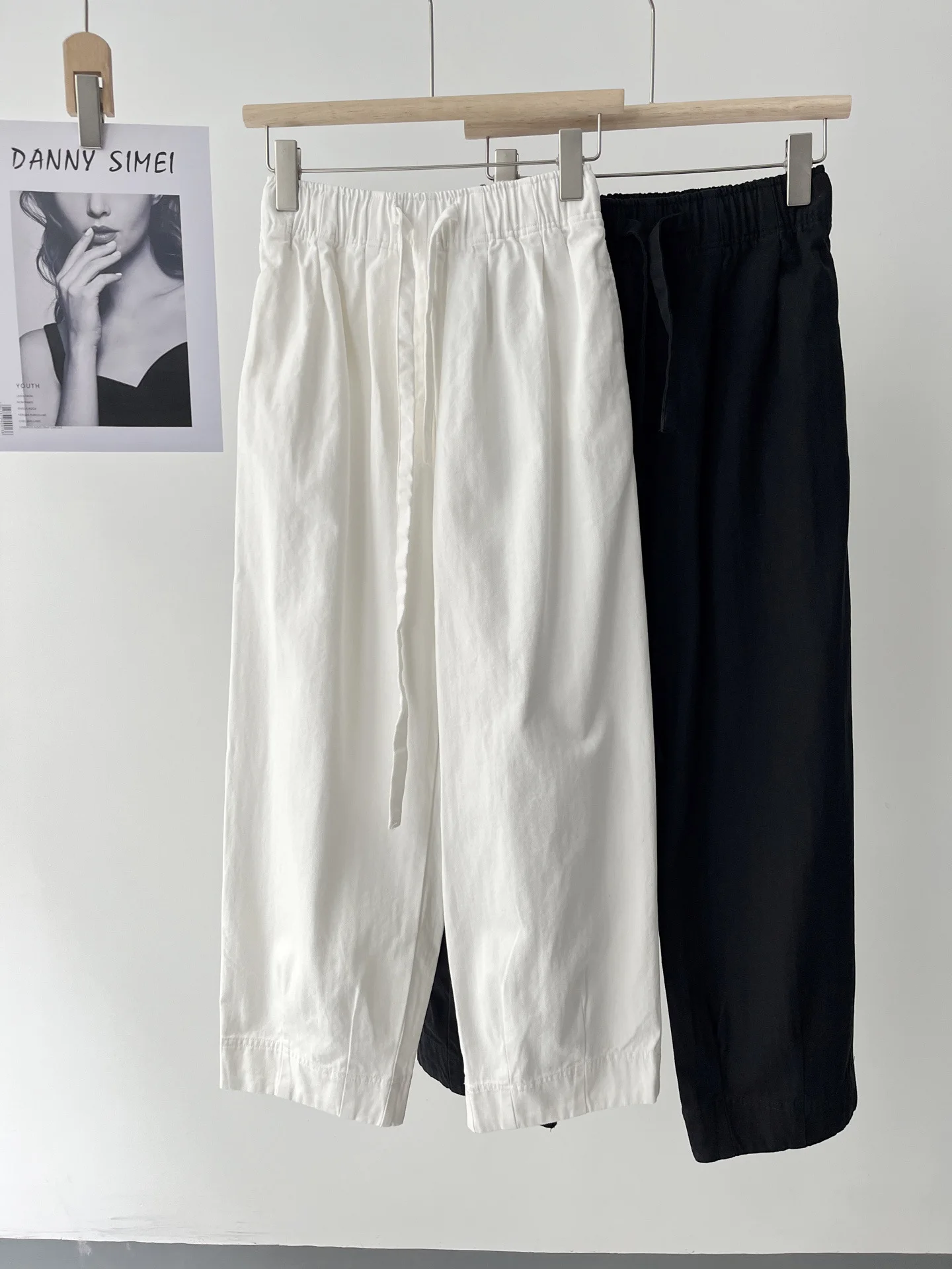 

Women's casual version cotton cone drawstring waist casual pants summer 41a-0463