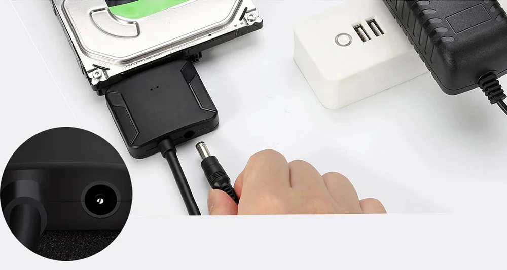 5 Gbit/s USB 3.0 SATA-Kabel-Konverter, 45 cm Stecker auf 2,5/3,5 Zoll HDD/SSD-Laufwerk, Kabeladapter, kabelgebundenes USB-Kabel, Konvertierungskabel – Detail 4
