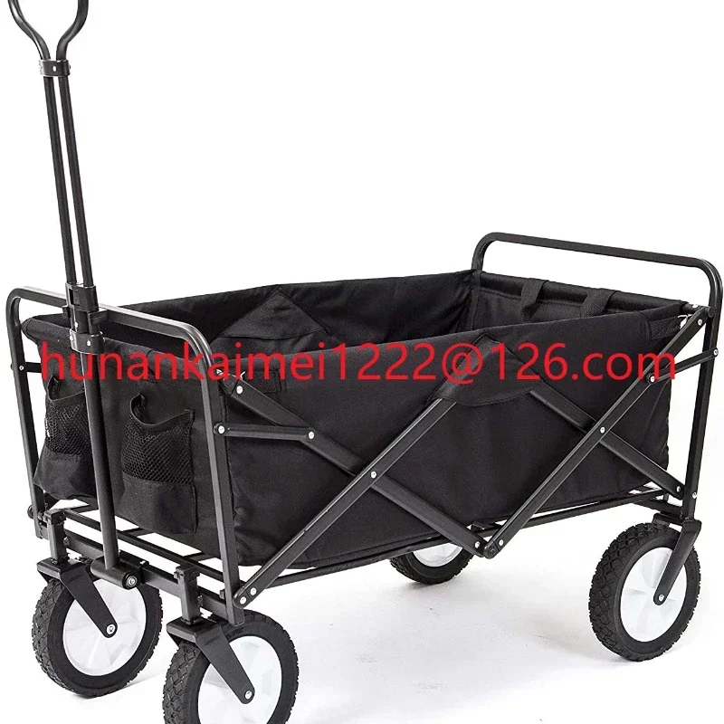 

Collapsible Folding Wagon Cart Foldable Heavy Duty Collapsible Utility Wagon Cart with Wheels for Outdoor Camping