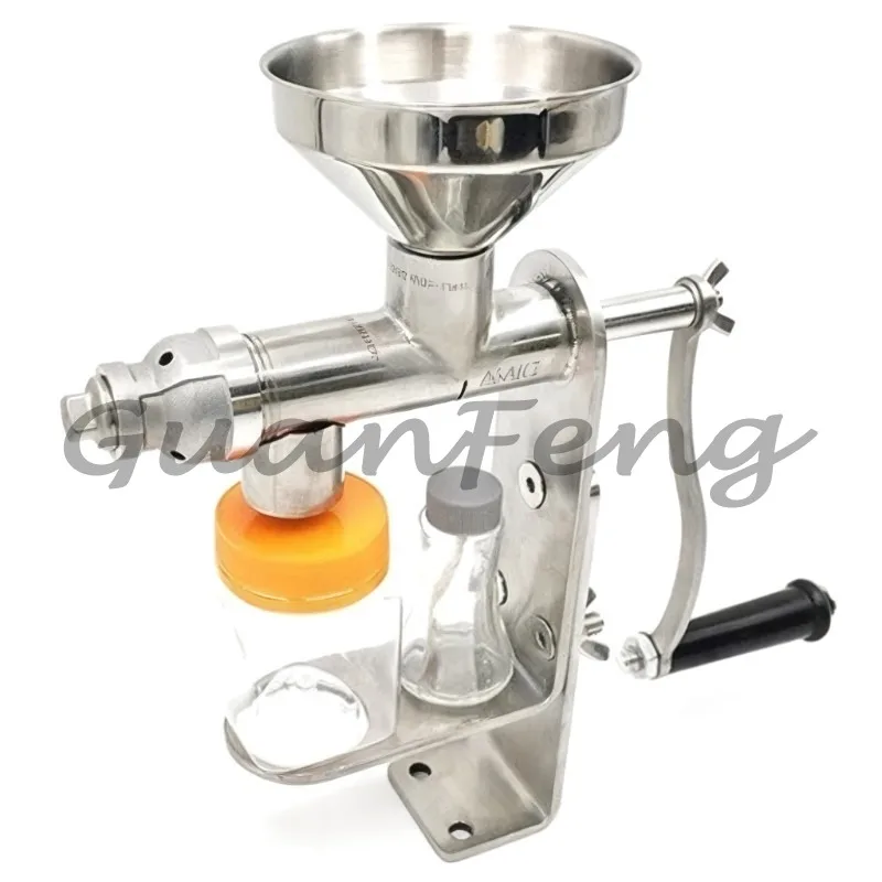 Edible Oil Manual Oil Press 304 Stainless Steel Oil Extractor Machine for Peanut Nut Soybean Seed  Pressing Household Appliance