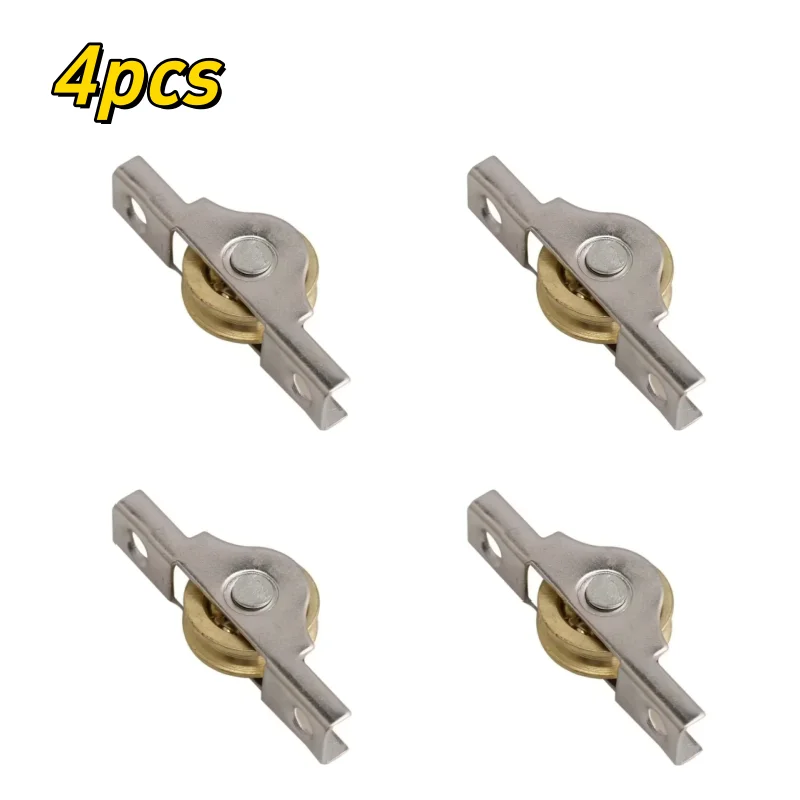 4pcs Door Window Sash Pulley Roller Track Pulley Sliding Door Roller Wheel Wardrobe Cabinet Furniture Door Hardware Replacement