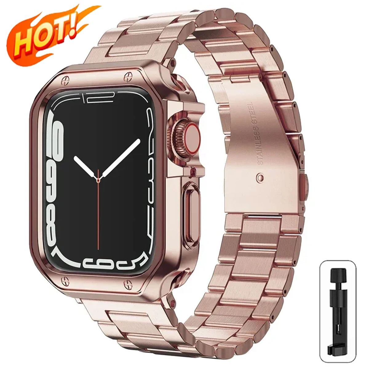 HOT TPU Schutzhülle+Metallarmband für Apple Watch Ultra 3/2 49mm 40 38 46 42mm Edelstahl-Armband Serie 11 10 9 8 SE3