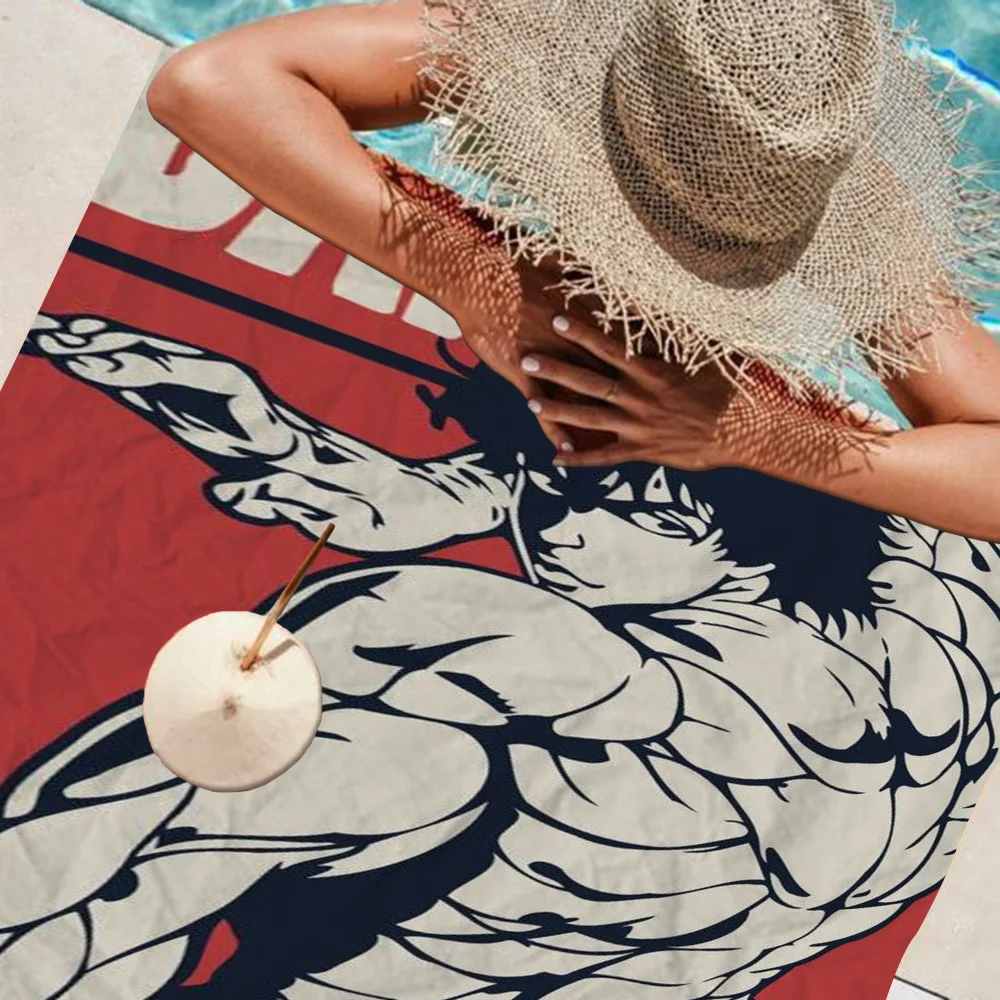 H-Hanma B-Baki G-Grappler Towel Microfiber Beach Towel Absorbent Quick dry Soft Yoga Swimming Resort Mountain Climbing Towel