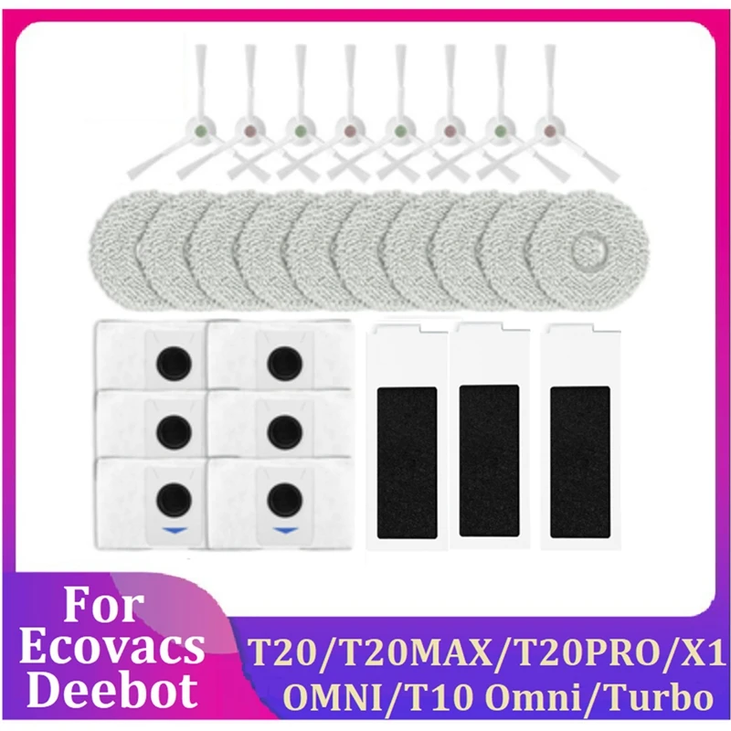 1Set Replacement Accessories For Ecovacs Deebot T20/T20MAX/T20PRO/X1 OMNI/T10 Omni/Turbo Robot Vacuum Cleaner Replacement Parts