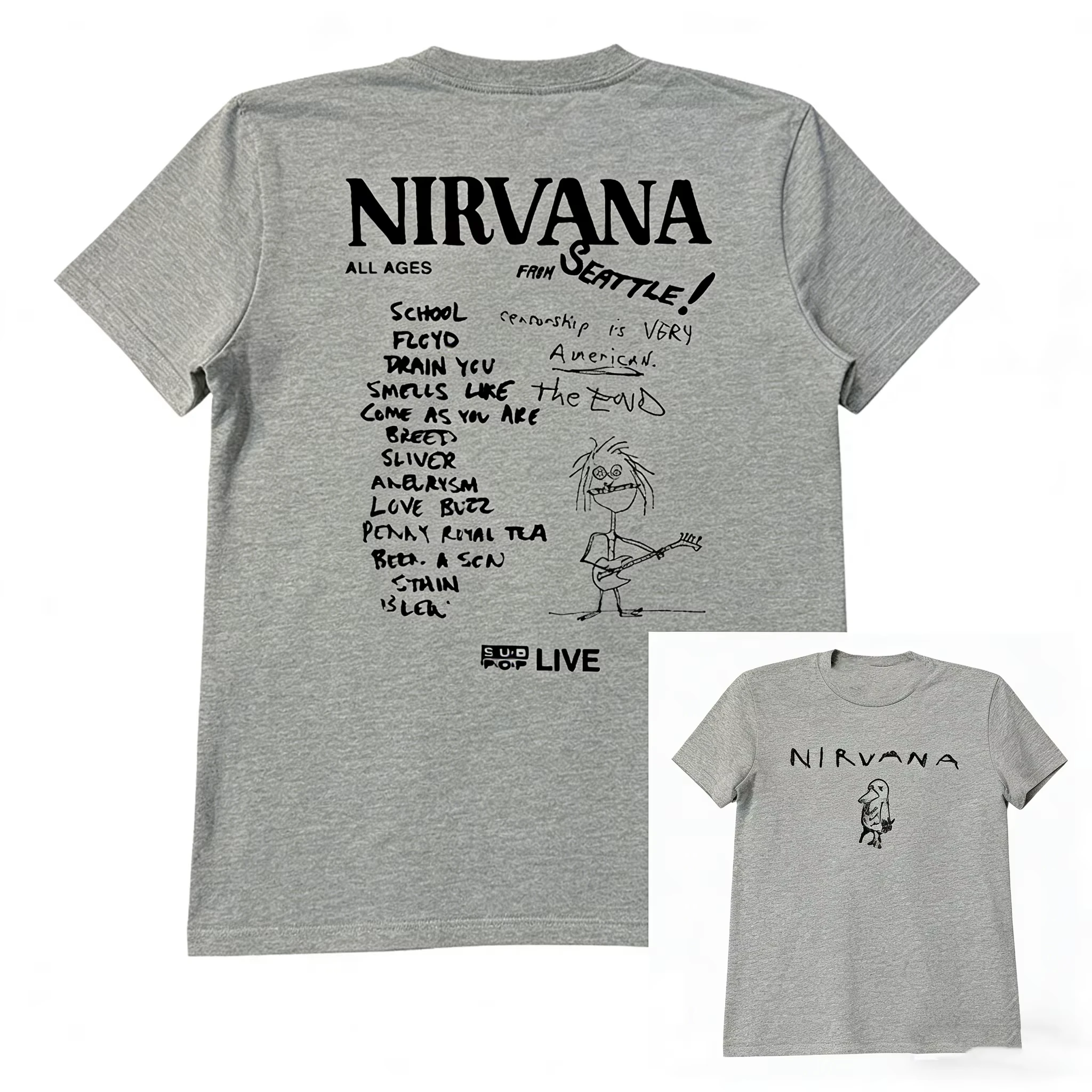 Nirvana Band T Shirt Men Women Cotton Graphic Printed Short Sleeve Round Neck Retro Streetwear Graffiti Tee Summer 2026 Hot Sale