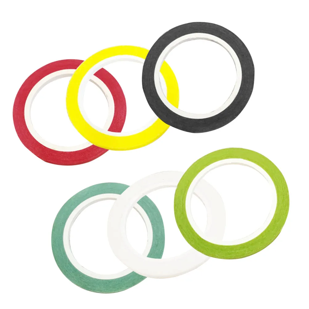 

6 Rolls Solid Color Fine Tape Stationery Photo Album Gift Packaging Design Embellishments