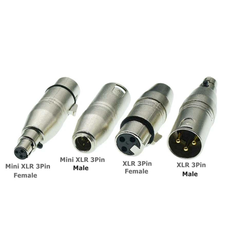 Adaptador de micrófono de Audio piezas XLR a Mini XLR, conector Mini XLR de 3 pines, de 3 pines a XLR macho y hembra, enchufe macho para cámara SLR,