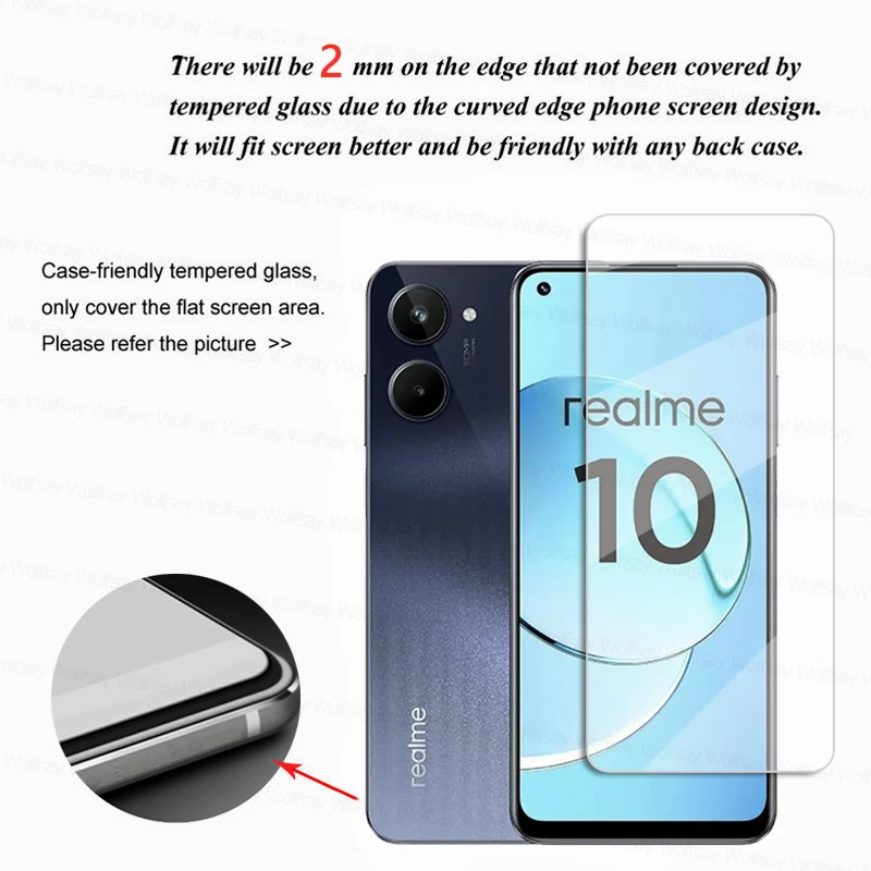 Glass For Realme 10 Screen Protector Glass Realme 8i 9i 8i 8 9 10 Pro Plus 4G 5G Tempered Glass Protective Phone Film Realme 10