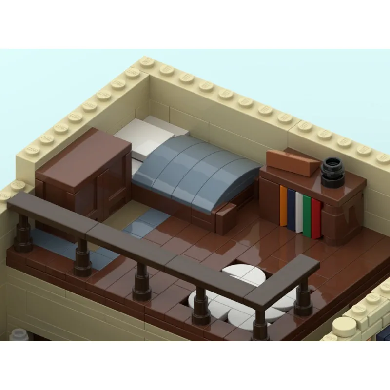 MOC Kreatives Spiel Klassische Szene Protagonistenhaus Große Bausteine DIY Erwachsenen-Puzzle Montage-Spielzeug Geburtstagsgeschenk Dekorationen – Detail 8