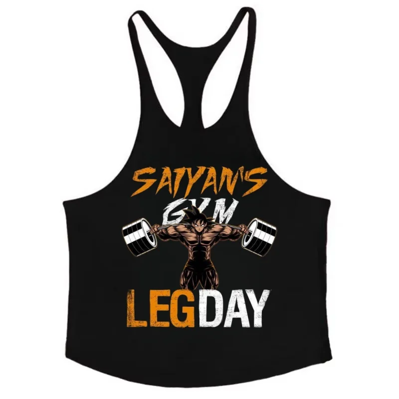 Goku Men's Tank Top 100%Cotton Vest Japanese Anime Dragon Ball Quick - Dry Sleeveless Singlets Fitness Muscle Building top