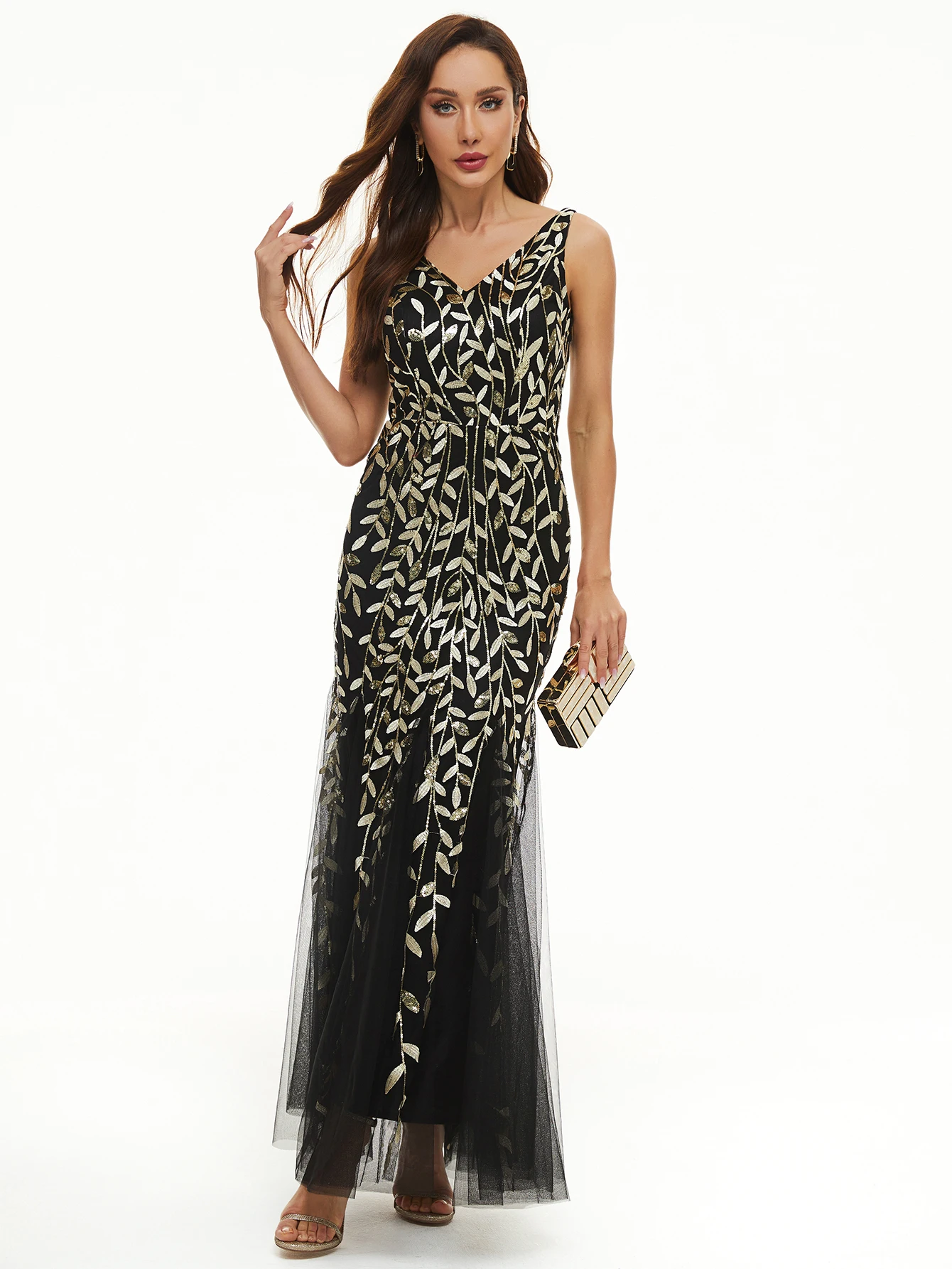 เซ็กซี่ backless sequin สีดำฤดูร้อนผู้หญิงชุดราตรีหรูหราชุดยาวผู้หญิงหรูหราเพื่อนเจ้าสาวชุดราตรีชุดเดรส