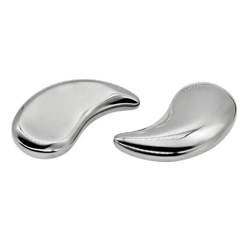 ABIT Stainless Steel Moon Shaped Under Eye Cooling Pads For Puffy Eyes, Hot Cold Compress Eye Mask, Reusable