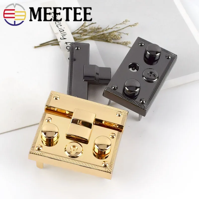 2/5Pcs Meetee Metal Bag Snap Lock Handbag Clasps Closure Buckle DIY Purse Twist Turn Locks Bags Accessories Replacement Buckles