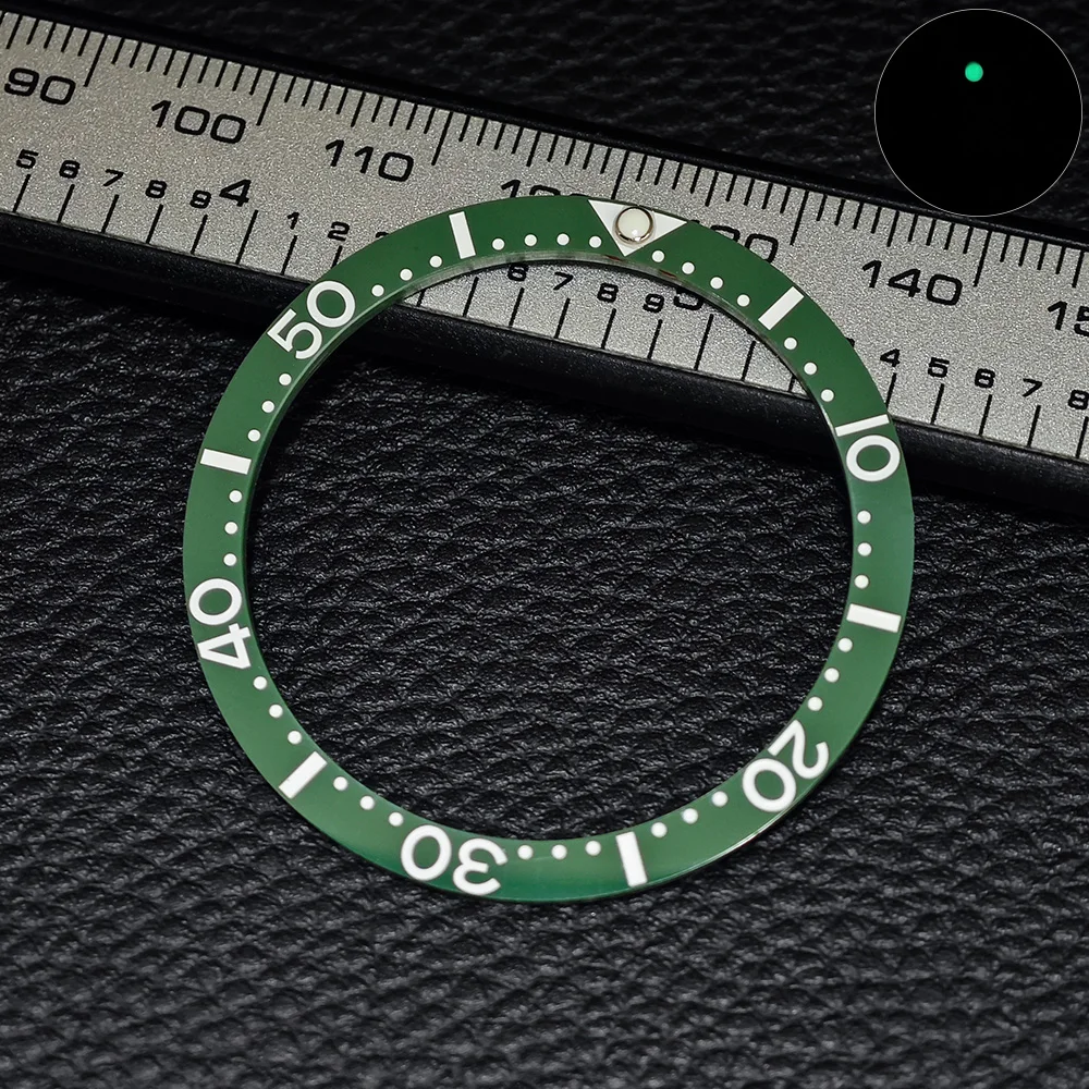 38mm*31.5mm Flat Ceramic Black/Blue Bezel Insert Fit watch insert ring Watch Accessories Luminous