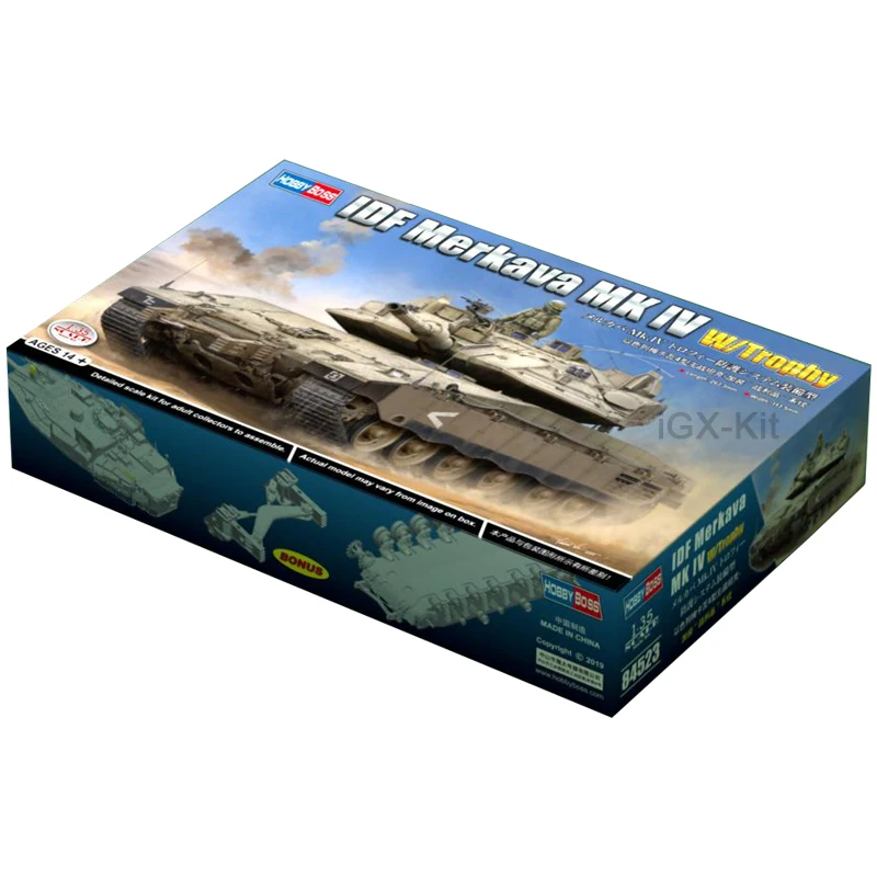 Hobbyboss 84523 1/35 Scale IDF Merkava MK IV W/Trophy MBT Main Battle Tank Vehicle  Hobby Craft Toy Plastic Model Building Kit