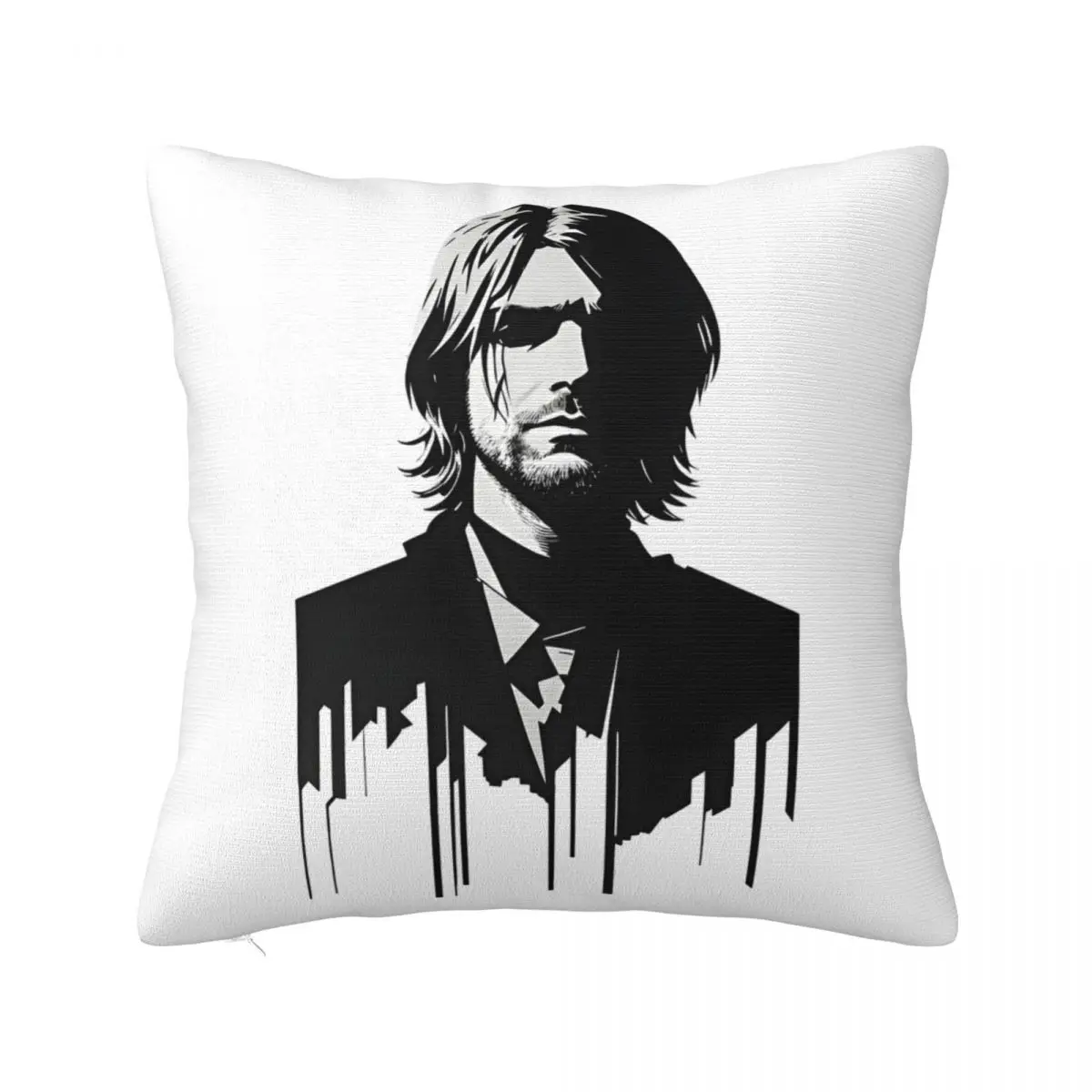 Kurt Cobain Pillowcase Printed Polyester Cushion Cover Decor Throw Pillow Case Cover Home Zipper 40X40cm