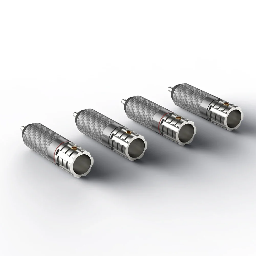 4 قطعة Viborg VR108R النحاس النقي ألياف الكربون RCA الروديوم مطلي نسخة لحام النحاس النقي RCA مسامير قفل