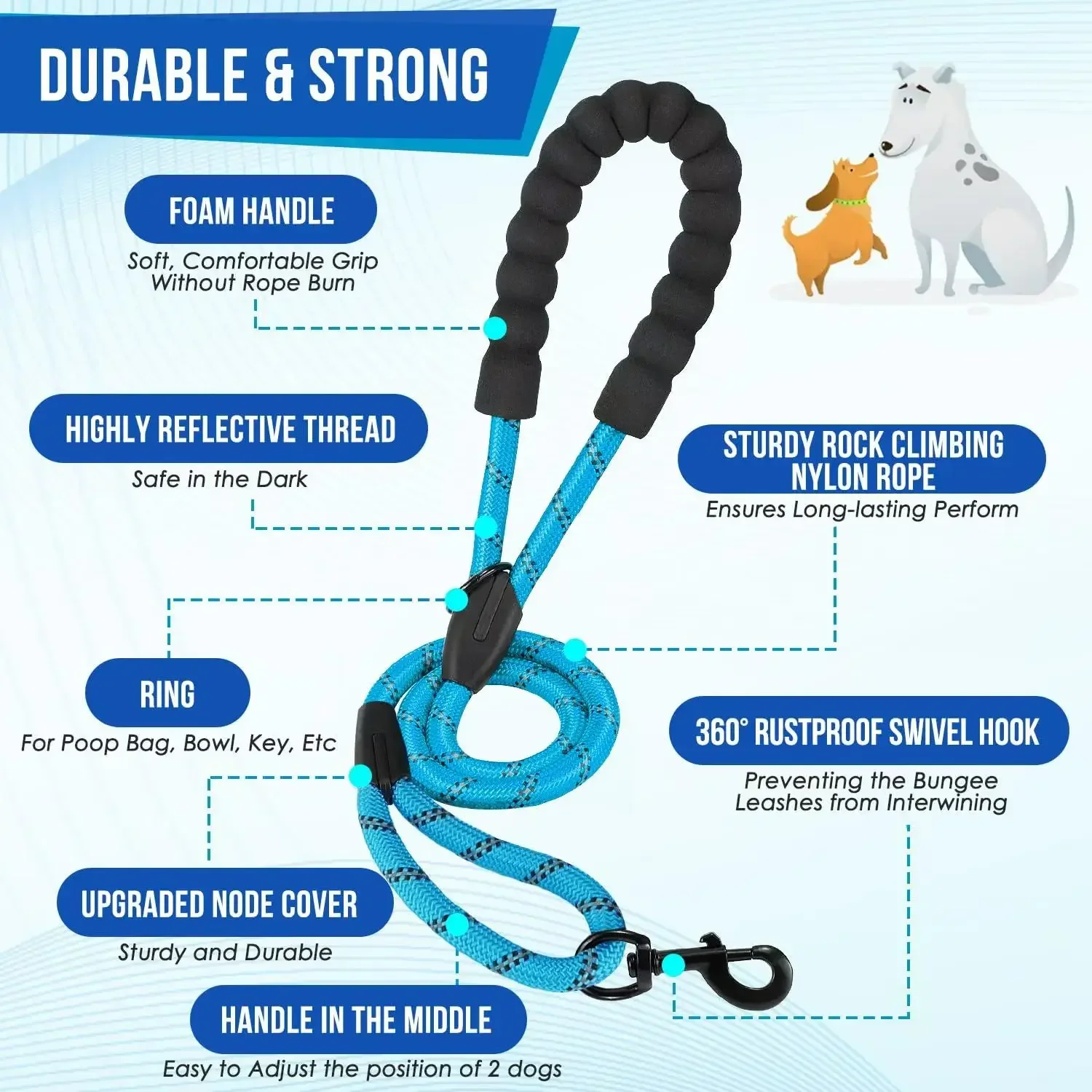 Laisse double pour chiens – Résistante 5