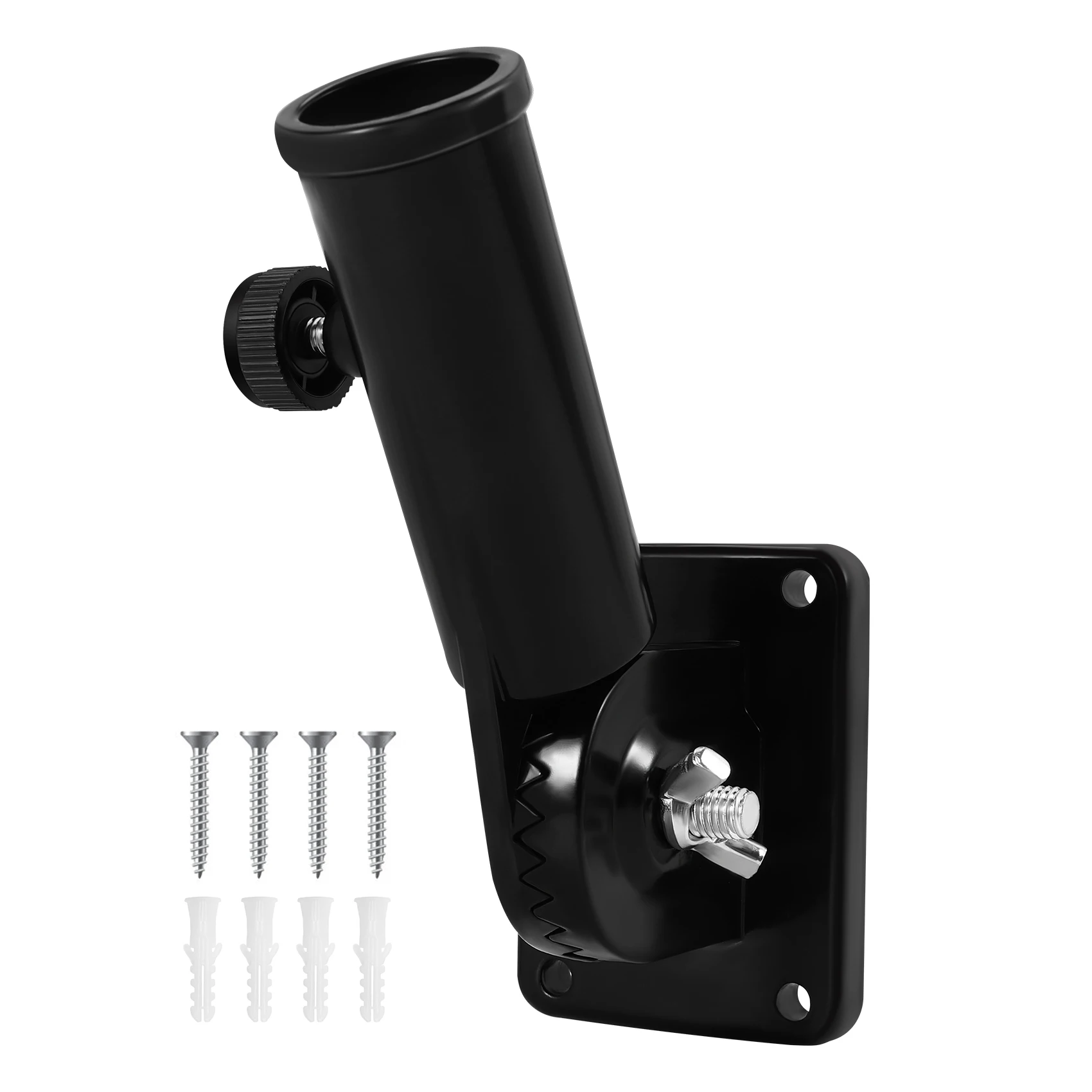ABME New Flag Pole Holder Mounting Bracket Adjustable Flagpole Rod Hitch Bracket Multi-Position Flag Pole Mounting Bracket,Black