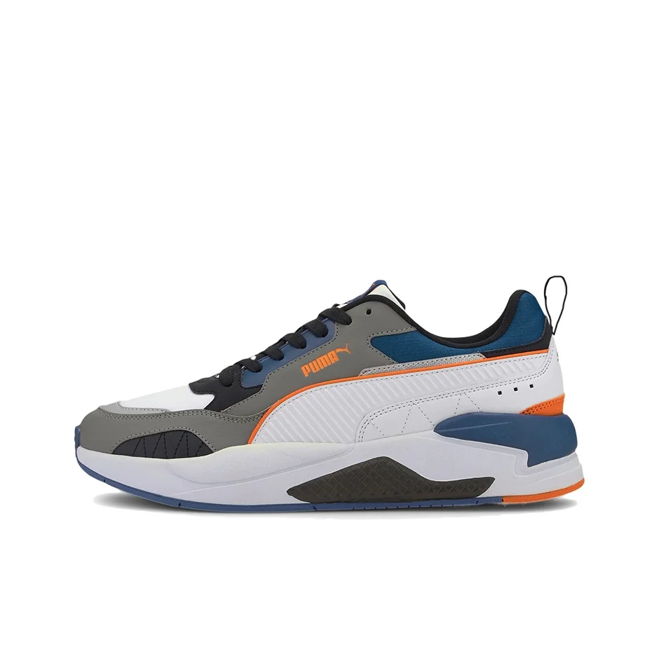 puma-x-ray-2-casual-shoes-unisex-low-top-brown-white-blue-black-orange-374121-05