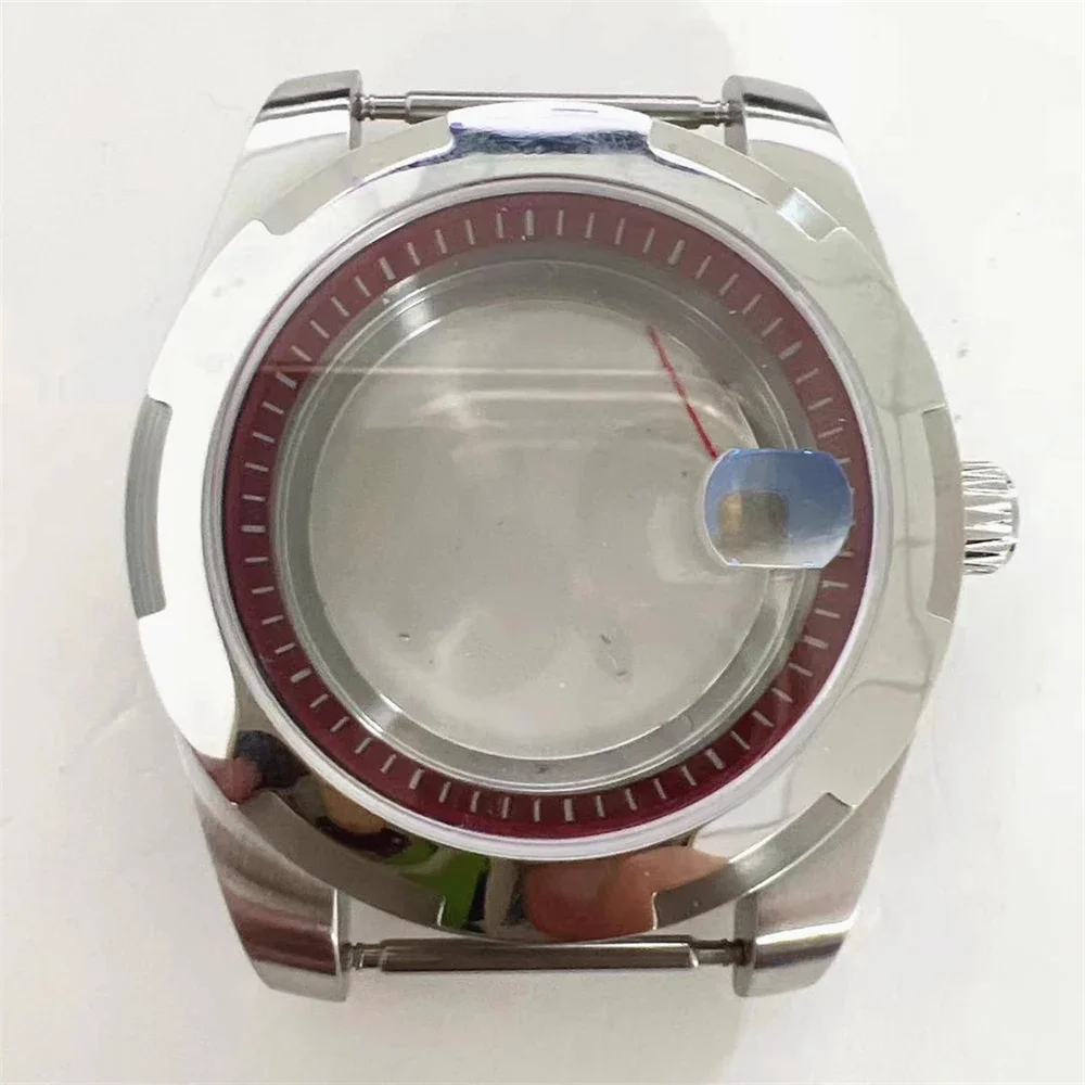 เคสใหม่สีสันสดใสกรอบนาฬิกาขนาด41มม. ใสด้านล่างเป็นสแตนเลสเคสกระจกแซฟไฟร์สำหรับ NH35 NH36 4R เคลื่อนไหว7วินาที