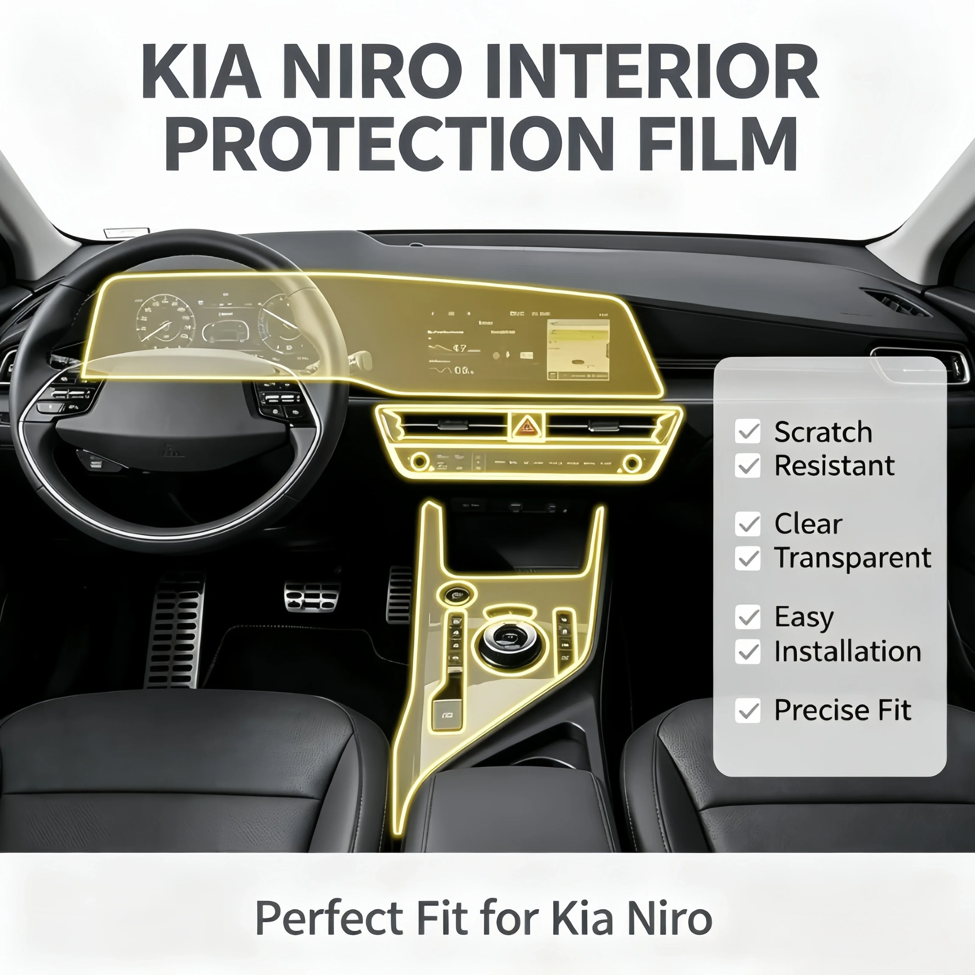 For 23-25 Kia Seltos screen center console dashboard interior film air conditioning car sticker transparent protective film