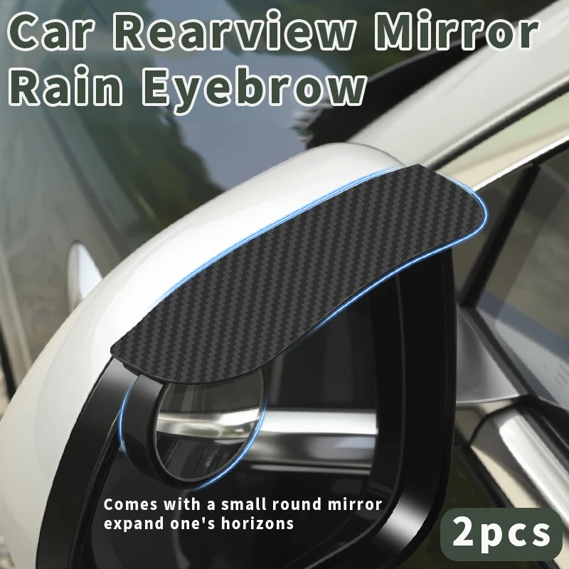 

2pcs Car Rearview Mirror Rain Eyebrow Carbon Fiber Sun Visor Shade Cover Protector For Rain Car Mirror Accessories