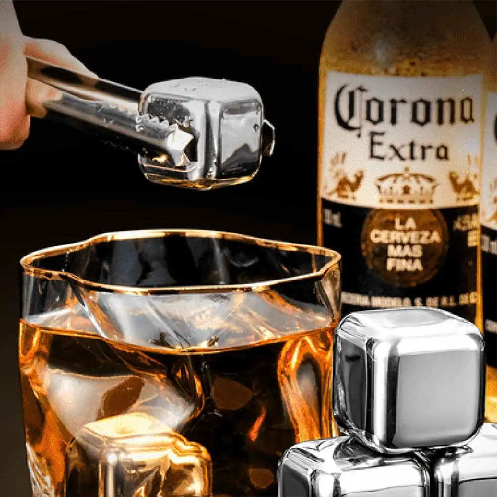 

Reusable Ice Cubes Rust-proof Ice Tartar Ice Grains Stainless Steel Whiskey Chilling Stones Quick Cooling Tool