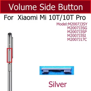 Bilashmart Volume Side Button Xiaomi Mi 10T 10T Pro Power Volume Control Switch Key Spare Parts