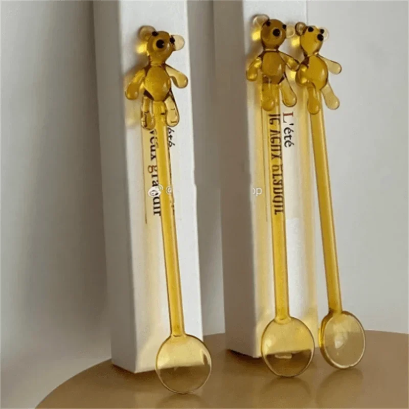 

Handmade Cartoon Animal Calla Glass Spoon Ins Korean Style Cute Dessert Coffee Cocktail Mixing Spoon